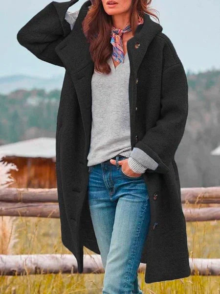 Abrigo de invierno oversize con botonera