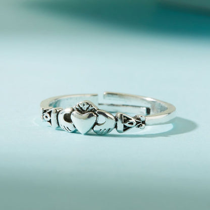 Anillo celta de Claddagh (ajustable)