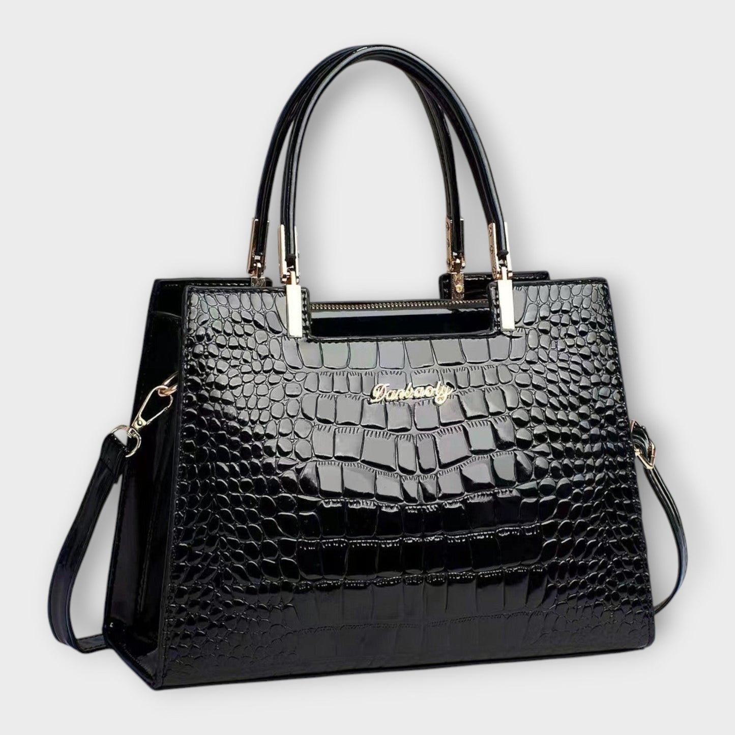 Bolso de mano con patrón de piel