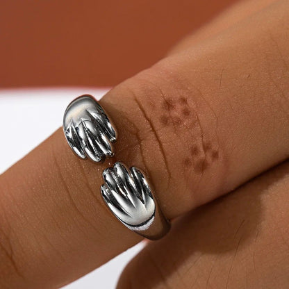 Anillo de huella de gato (ajustable)