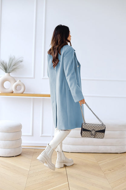 Abrigo largo de invierno para mujer de doble botonadura