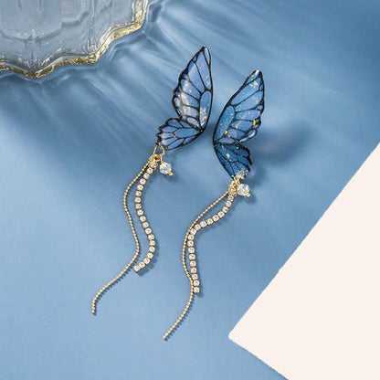 Pendientes colgantes de mariposa