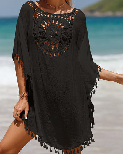 Pareo de playa con borlas
