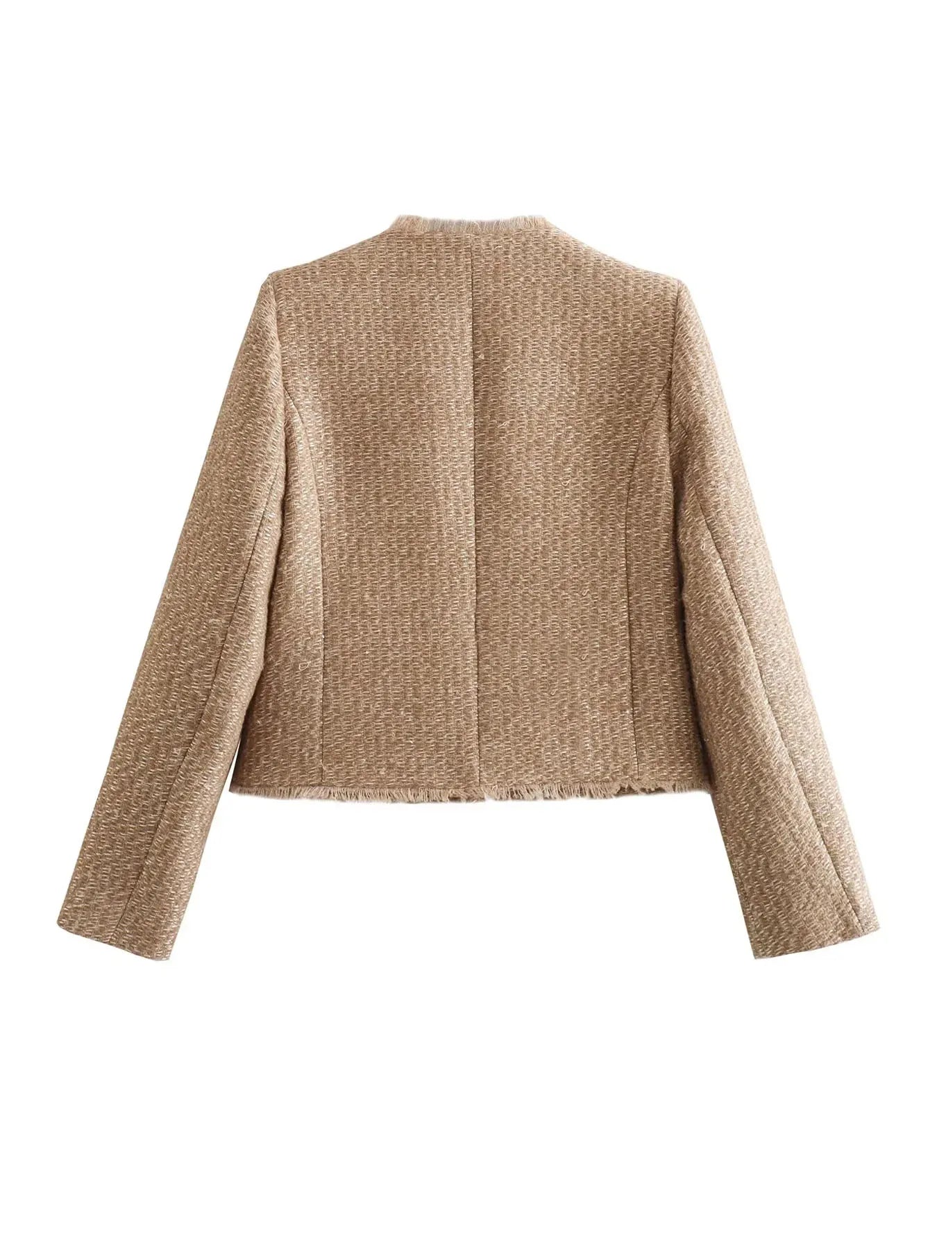 Chaqueta Blazer de Tweed Corto
