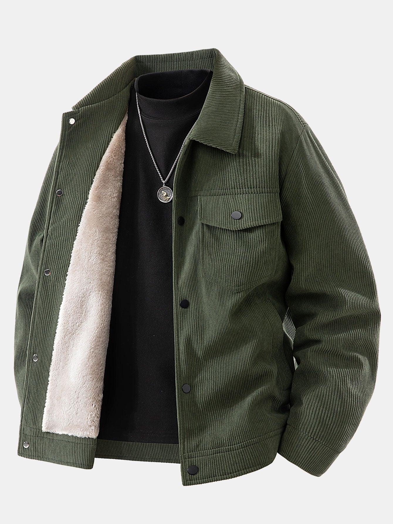 Chaqueta de pana con bolsillo