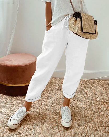 Pantalones de lino casuales