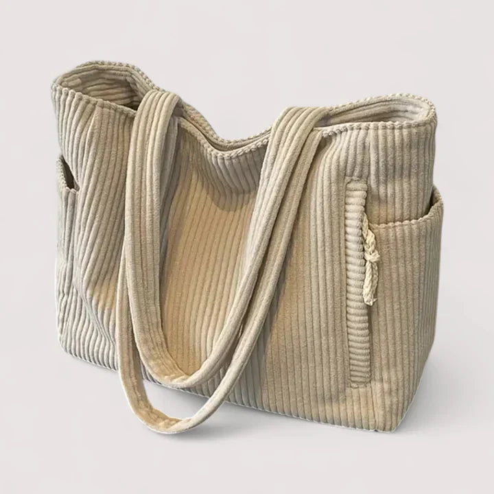Bolso de pana con estilo práctico y moderno