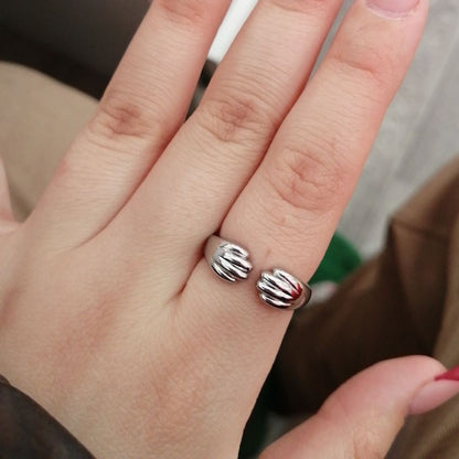 Anillo de huella de gato (ajustable)