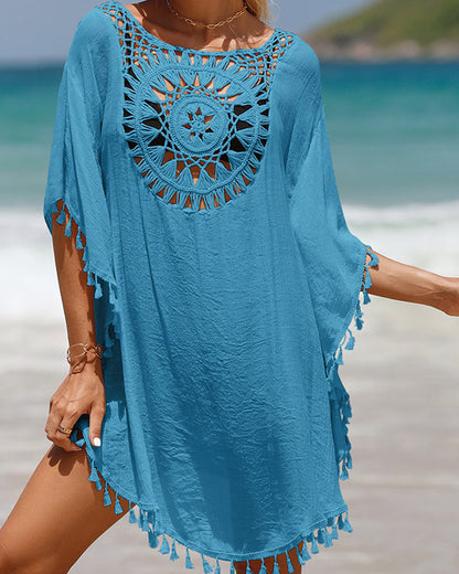 Pareo de playa con borlas