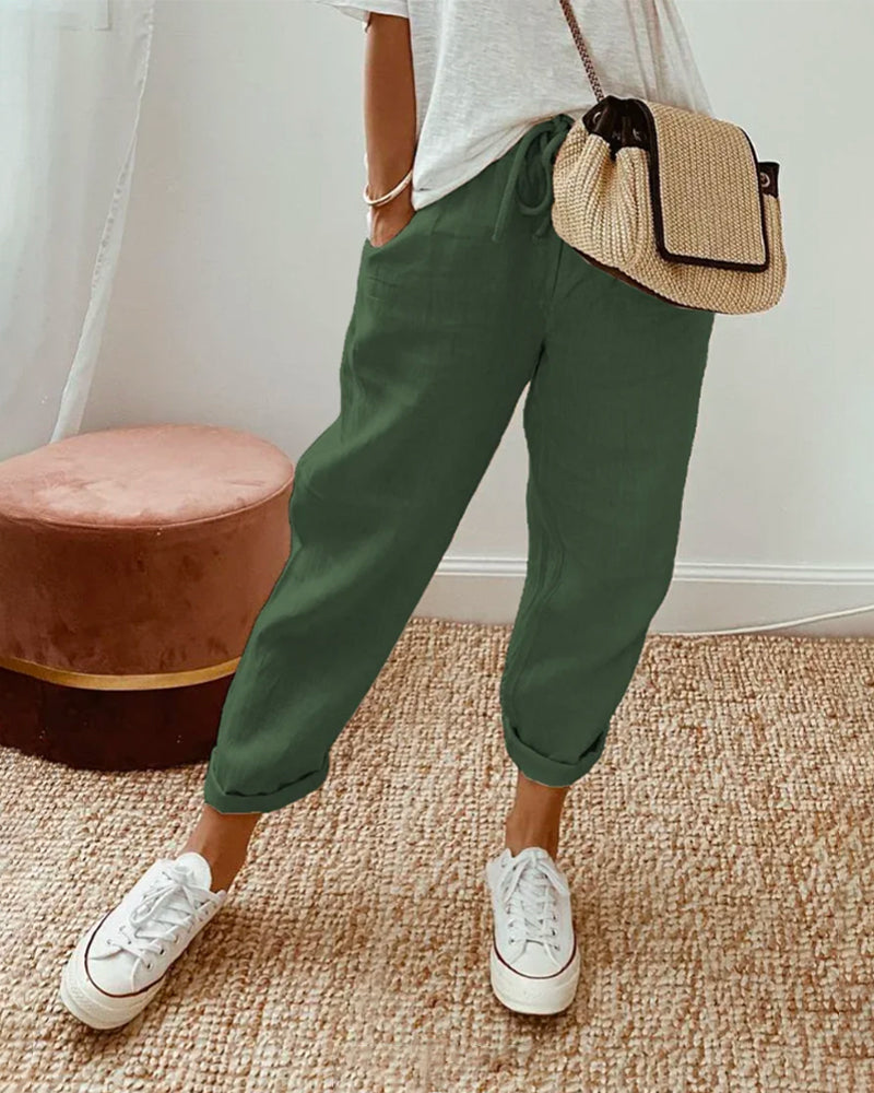 Pantalones de lino casuales