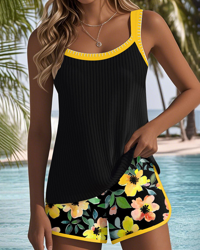 Tankini de dos piezas con pantalón de playa