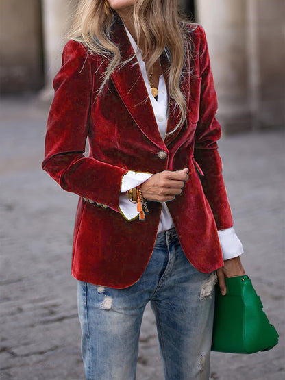 Chaqueta clásica entallada para mujer con botones