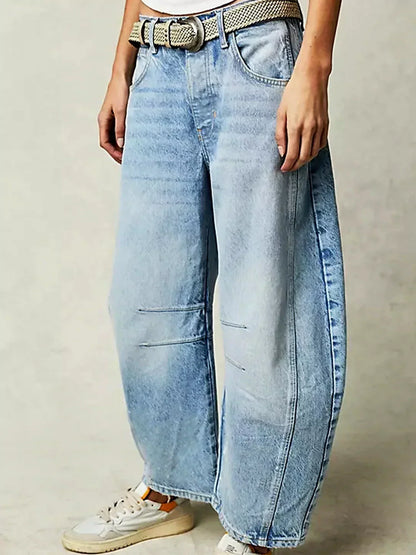 Jeans estampados con pierna ancha
