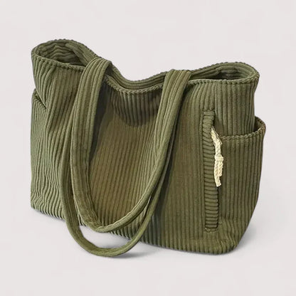 Bolso de pana con estilo práctico y moderno