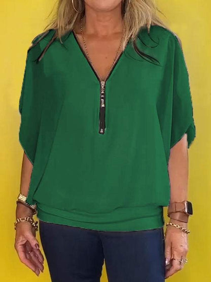 Paloma - Blusa informal con cremallera para mujer