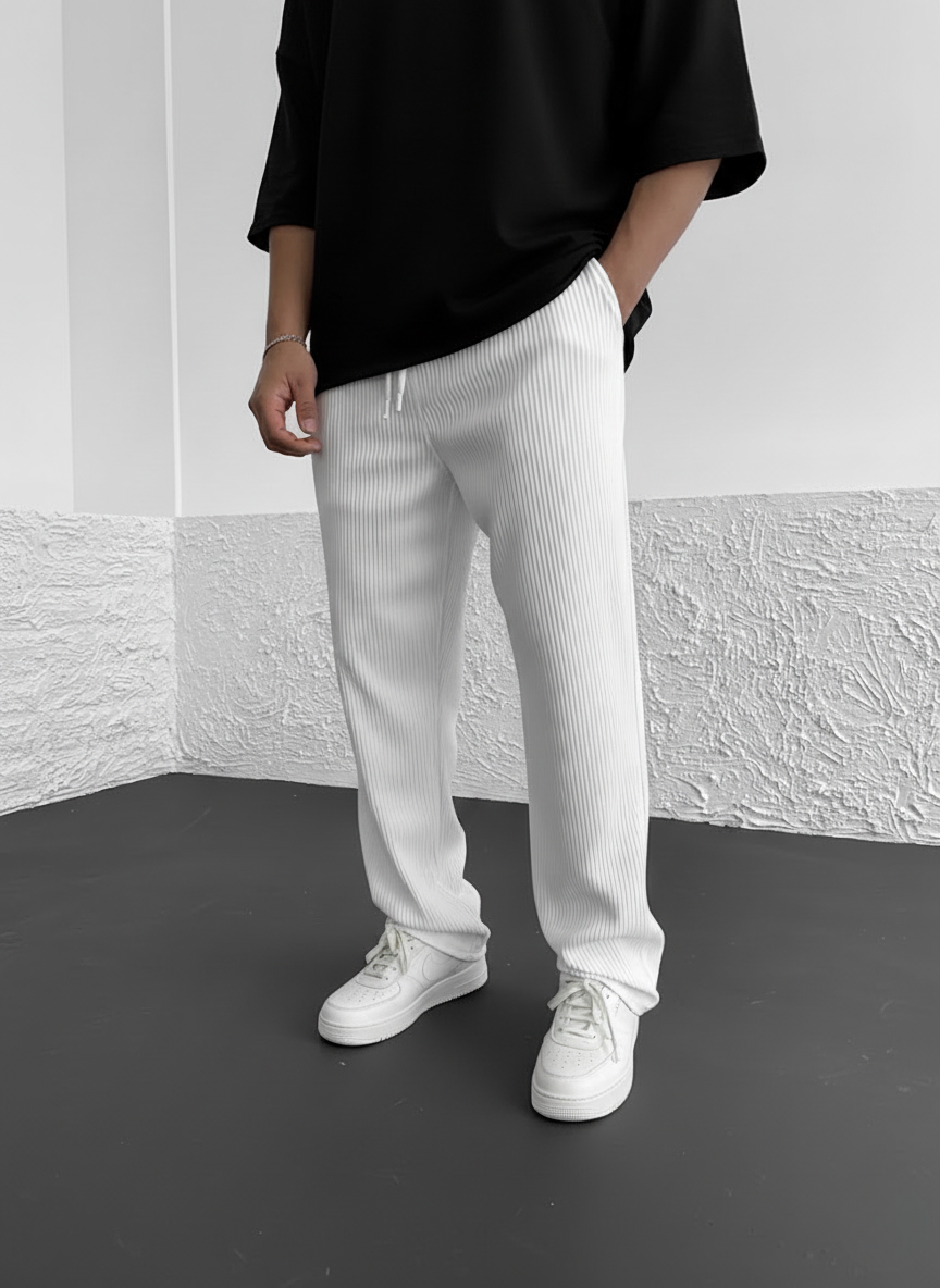 Pantalón acanalado relajado