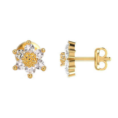 Aretes de cartílago con diseño de girasol