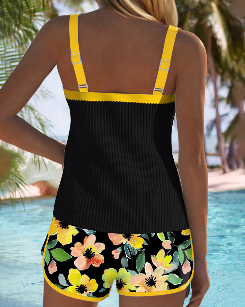 Tankini de dos piezas con pantalón de playa