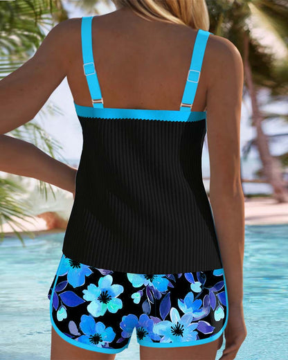 Tankini de dos piezas con pantalón de playa