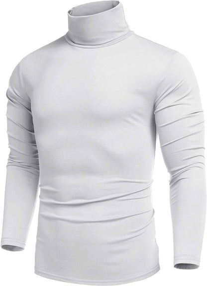 Suéter básico de algodón de cuello alto con ajuste entallado (Solo EE. UU.)