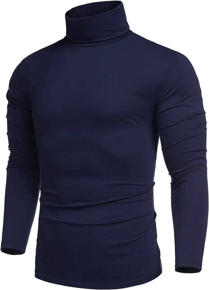 Suéter básico de algodón de cuello alto con ajuste entallado (Solo EE. UU.)