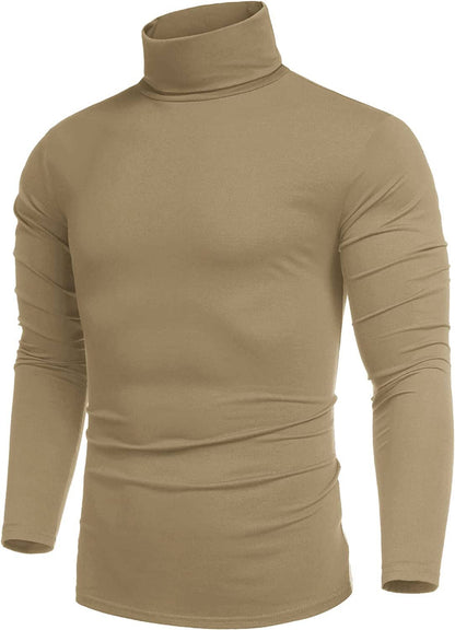 Suéter básico de algodón de cuello alto con ajuste entallado (Solo EE. UU.)