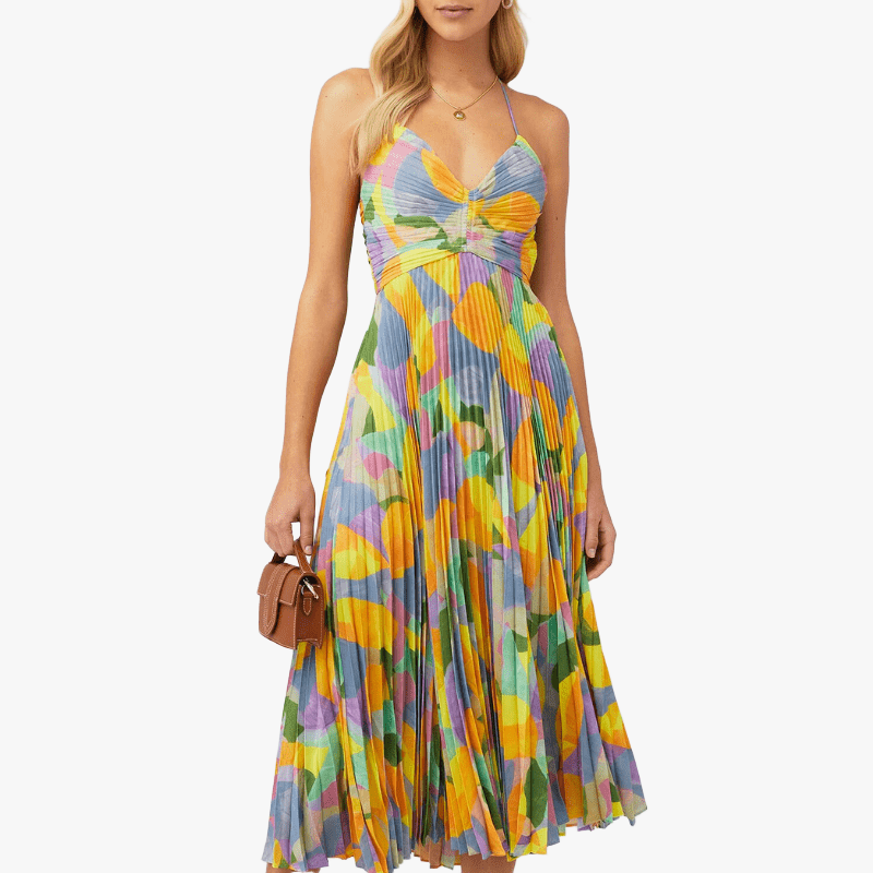 Vestido Midi con Escote en Corazón