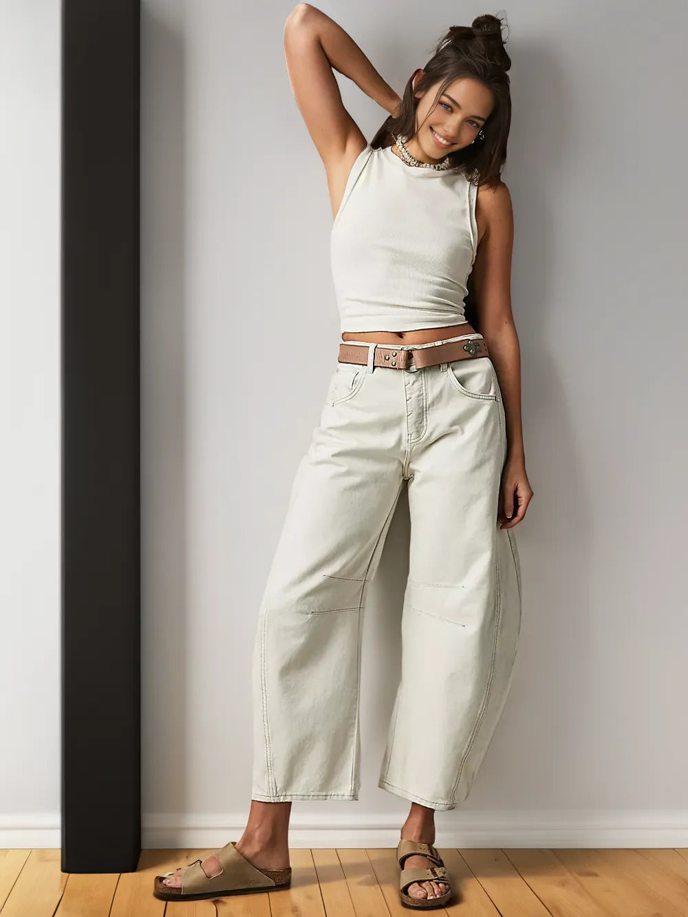 Jeans con Detalles de Costura