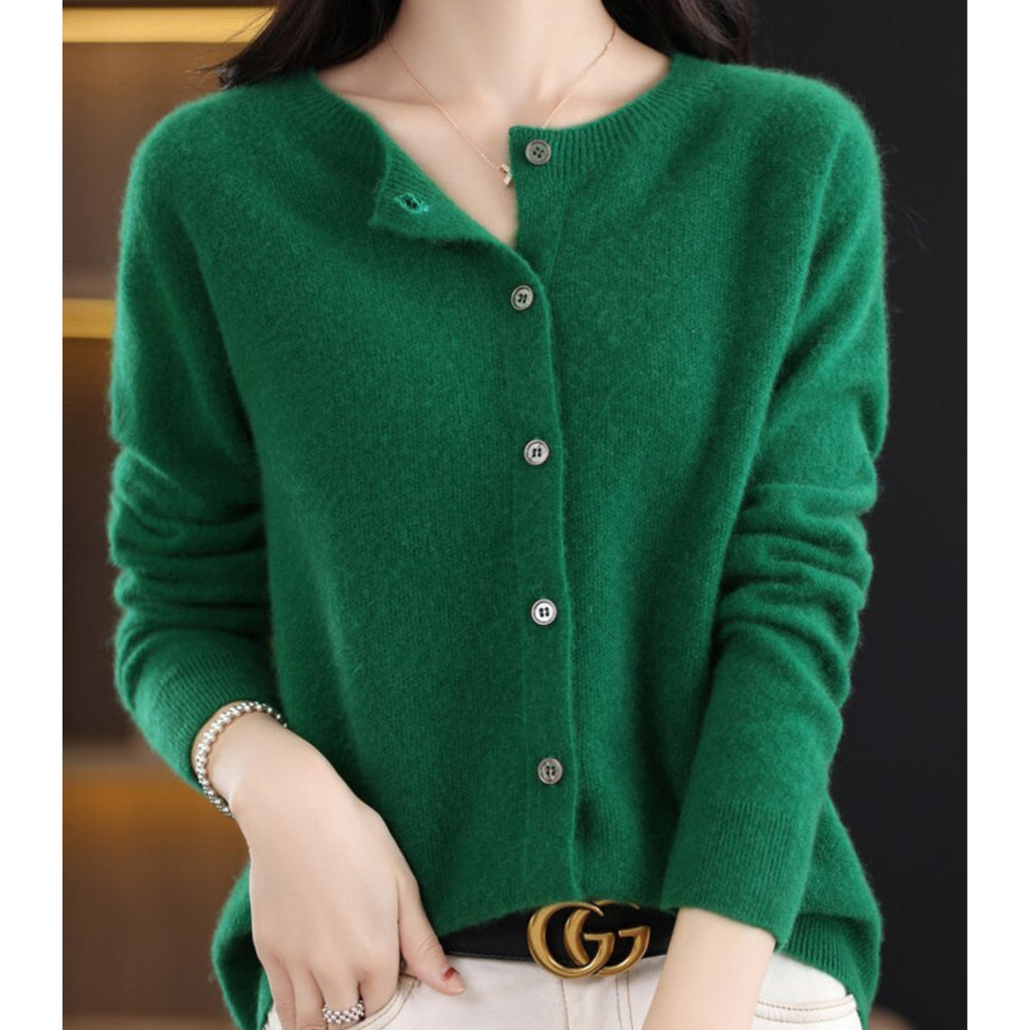 Chaqueta de punto con botones clásicos
