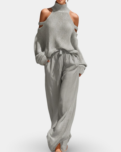 Camile | Conjunto de punto a la moda con pantalón