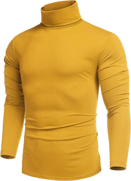 Suéter básico de algodón de cuello alto con ajuste entallado (Solo EE. UU.)