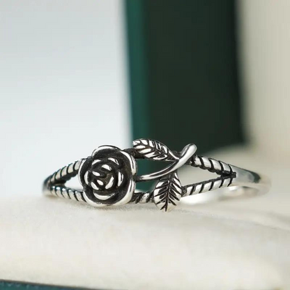 Anillo vintage de rosa