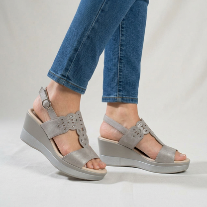 Rachele - Sandalia cómoda para mujer con cuña