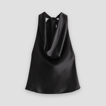 Top de satén con cuello halter