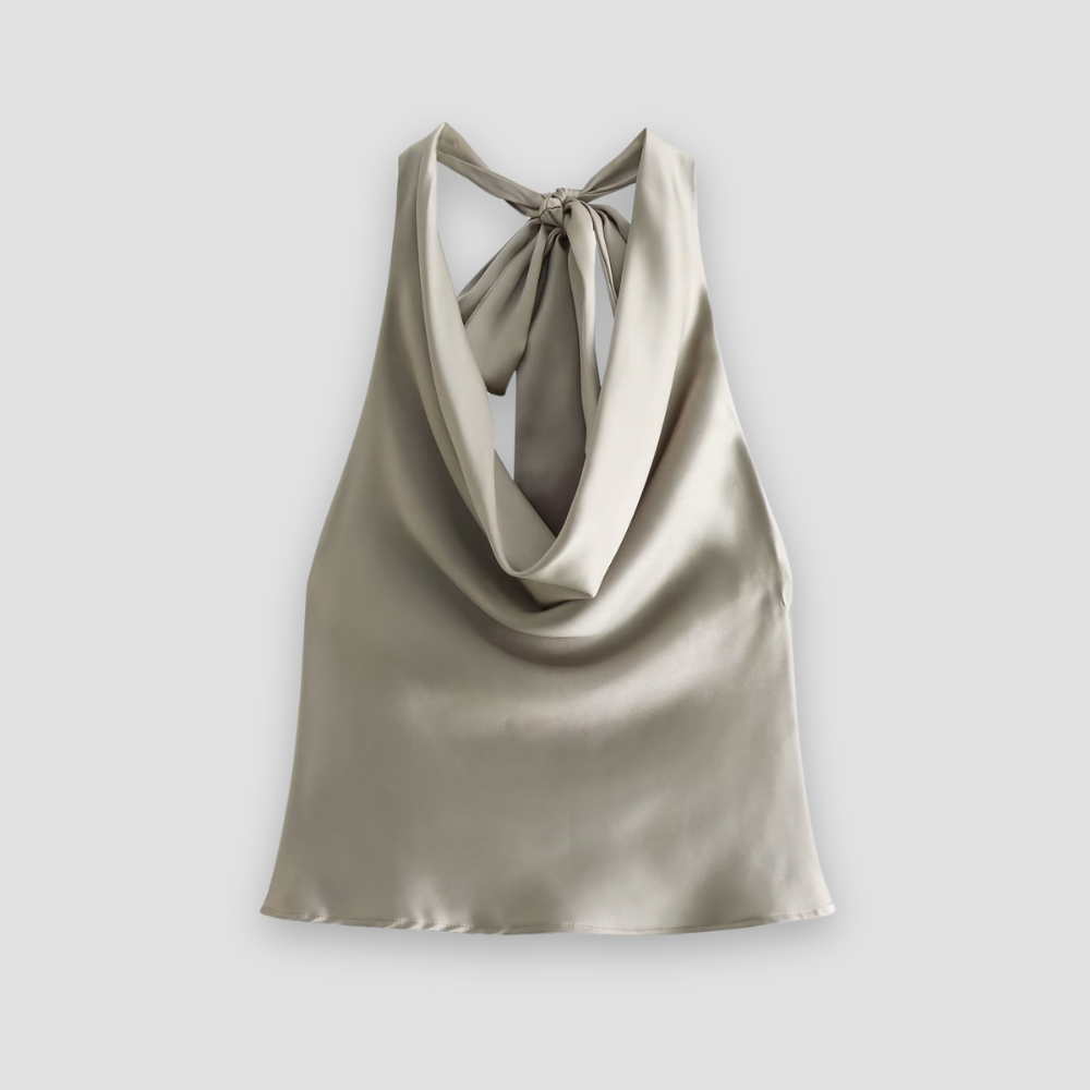 Top de satén con cuello halter