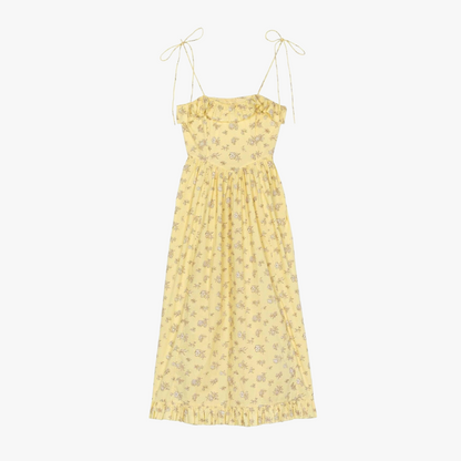 Vestido Midi Floral con Volantes