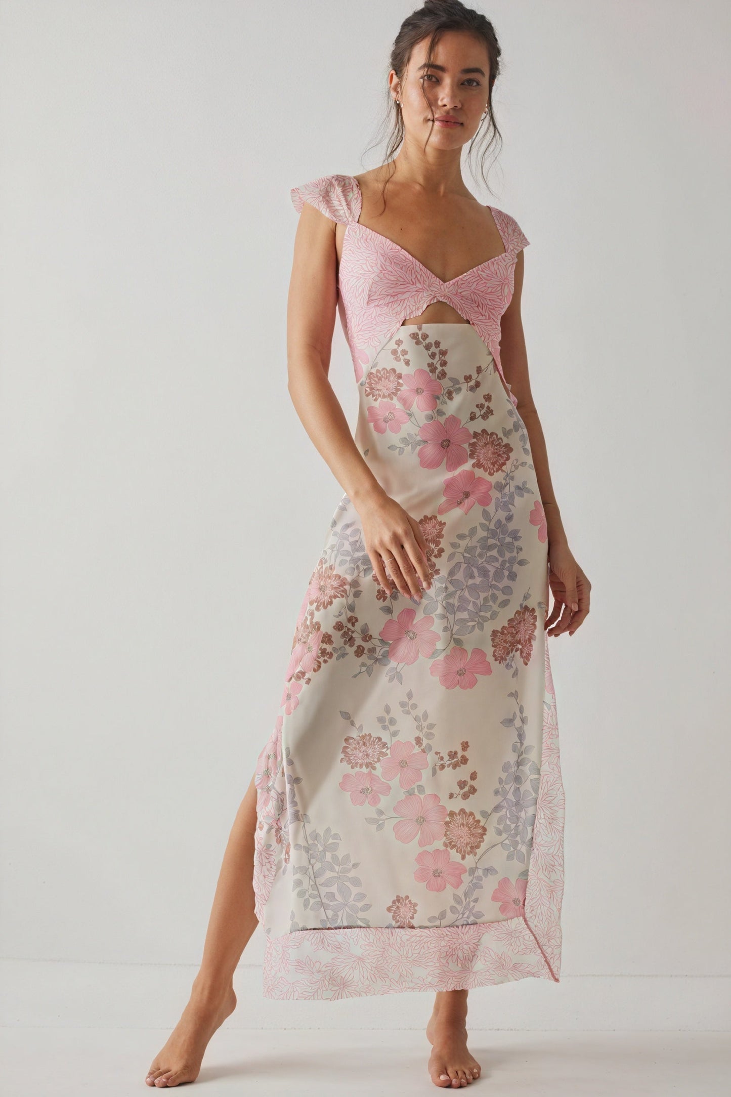 Vestido Largo Floral de Encaje