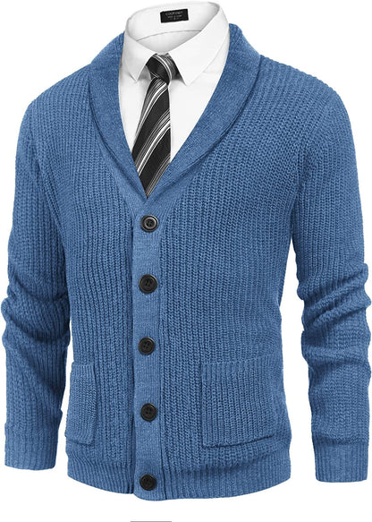 Cardigan de punto canalé con solapas y bolsillos (Solo EE. UU.)