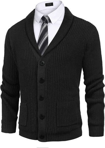 Cardigan de punto canalé con solapas y bolsillos (Solo EE. UU.)