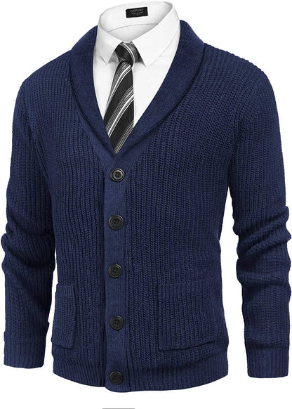 Cardigan de punto canalé con solapas y bolsillos (Solo EE. UU.)