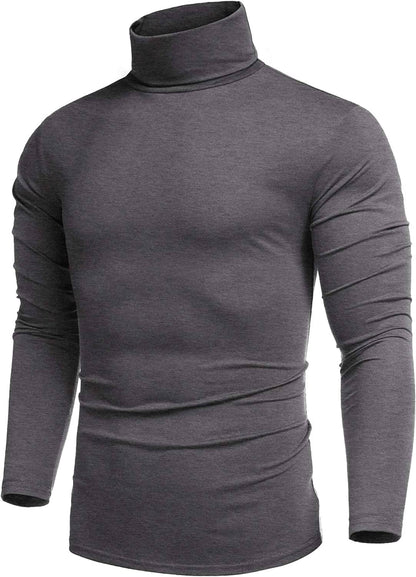 Suéter básico de algodón de cuello alto con ajuste entallado (Solo EE. UU.)