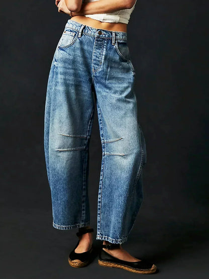 Jeans estampados con pierna ancha