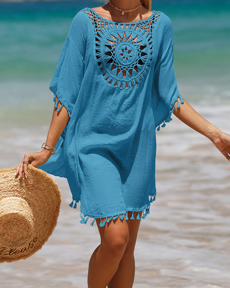 Pareo de playa con borlas