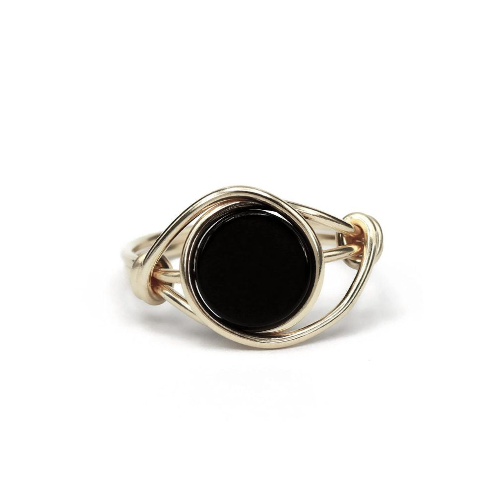 Anillo nudo de ónix negro