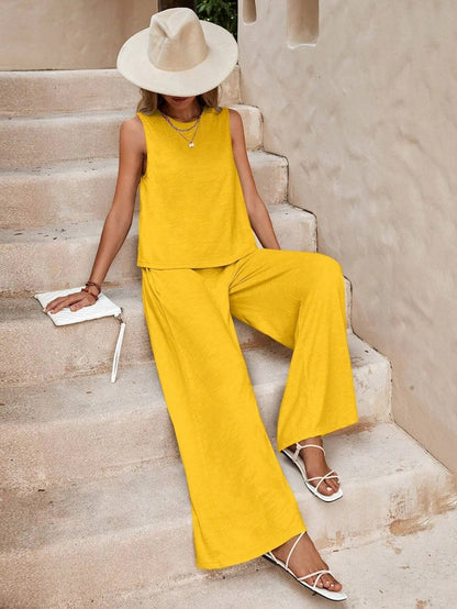 Conjunto informal de color liso para mujer