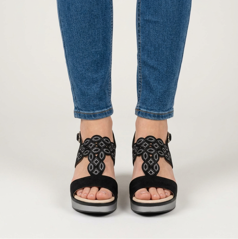 Rachele - Sandalia cómoda para mujer con cuña