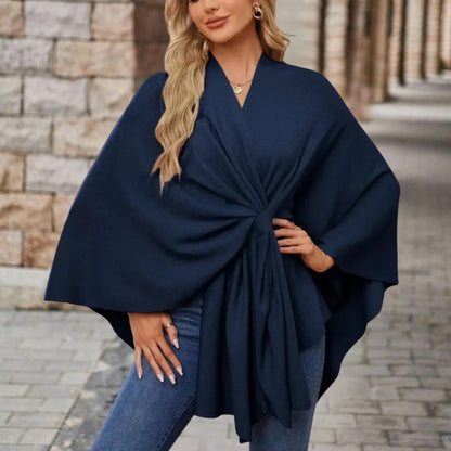 Blusa con capa con nudo frontal
