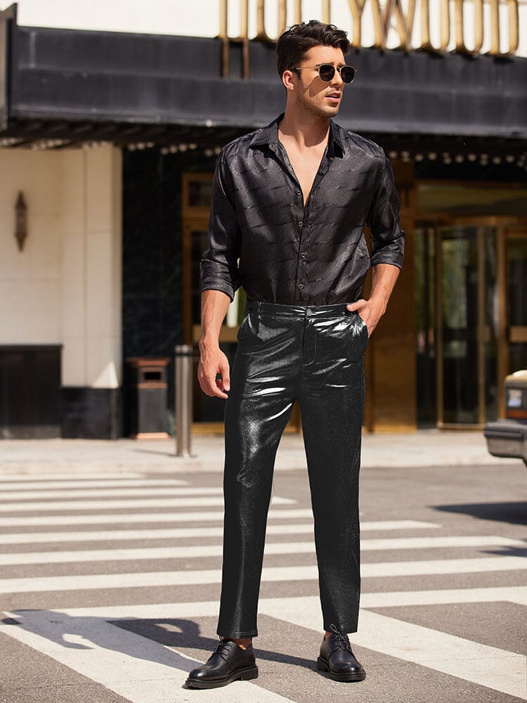 Pantalones metálicos brillantes