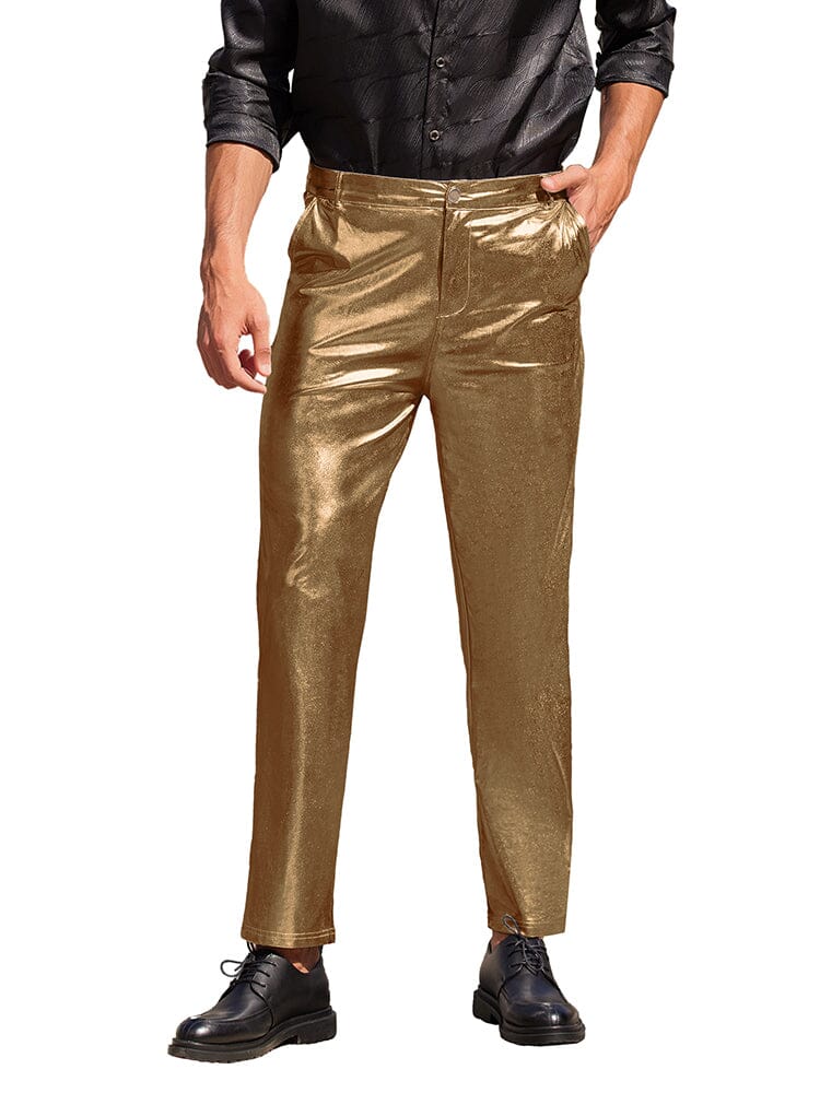 Pantalones metálicos brillantes