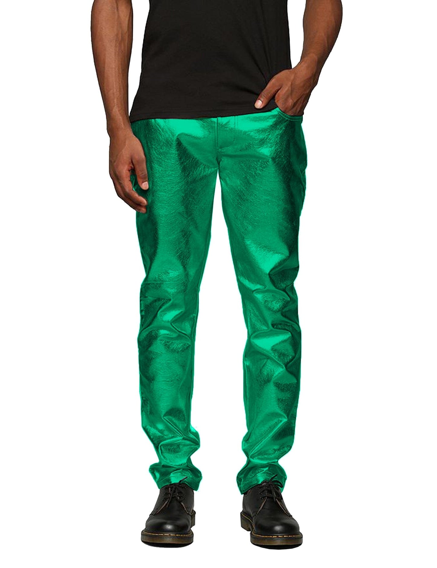 Pantalones metálicos brillantes